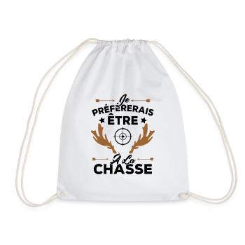 Je préférerais être à la chasse, Cadeau Chasseur - Sac de sport léger - blanc - Devant