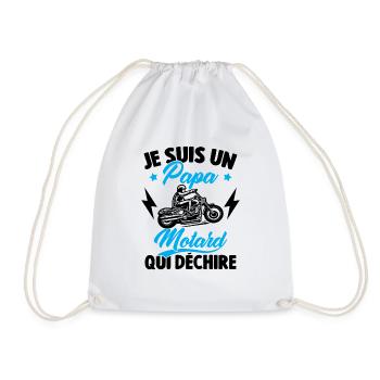 Je Suis Un Papa Motard Qui Déchire - Sac de sport léger - blanc - Devant