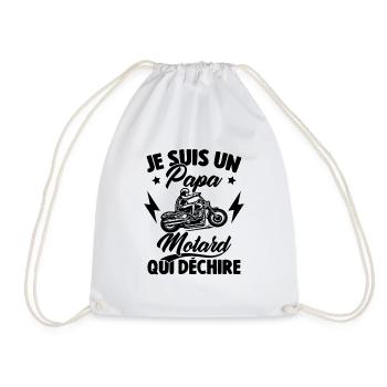 Je Suis Un Papa Motard Qui Déchire - Sac de sport léger - blanc - Devant