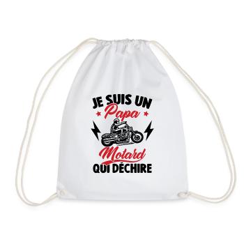 Je Suis Un Papa Motard Qui Déchire - Sac de sport léger - blanc - Devant