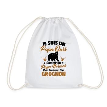 Je Suis Un Papa Ours Comme Un Papa Normal - Sac de sport léger - blanc - Devant