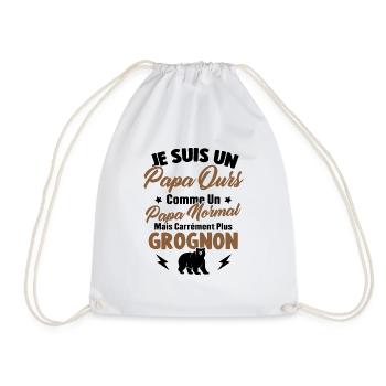 Je Suis Un Papa Ours Comme Un Papa Normal - Sac de sport léger - blanc - Devant