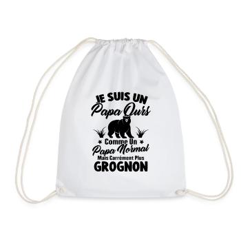 Je Suis Un Papa Ours Comme Un Papa Normal - Sac de sport léger - blanc - Devant