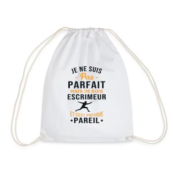 Je ne suis pas parfait mais je suis Escrimeur - Sac de sport léger - blanc - Devant
