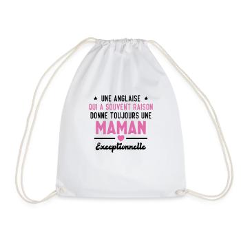 Une anglaise donne toujours maman exceptionnelle - Sac de sport léger - blanc - Devant