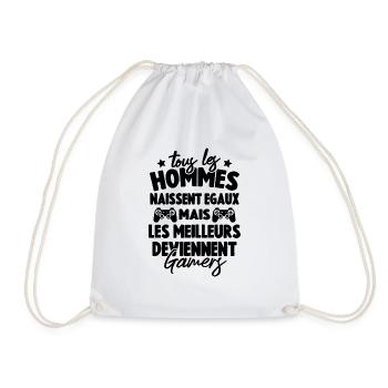 Tous Les Hommes Naissent Égaux - Meilleurs Gamers - Sac de sport léger - blanc - Devant
