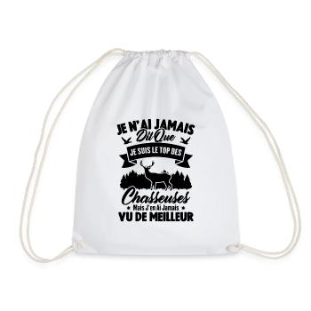 Je suis le top des chasseuses / Cadeau Chasseur - Sac de sport léger - blanc - Devant
