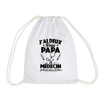 Papa Et Médecin / Cadeau Meilleur Papa Médecin - Sac de sport léger - blanc - Devant