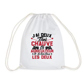 Chauve Agriculteur / Humour Cadeau Agriculture - Sac de sport léger - blanc - Devant