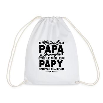 Mission papa accomplie être papy nouveau challenge - Sac de sport léger - blanc - Devant