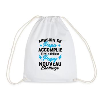 Mission papa accomplie être papy nouveau challenge - Sac de sport léger - blanc - Devant