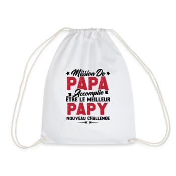 Mission papa accomplie être papy nouveau challenge - Sac de sport léger - blanc - Devant