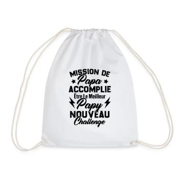 Mission papa accomplie être papy nouveau challenge - Sac de sport léger - blanc - Devant