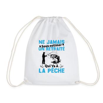 Ne Jamais Sous Estimer Un Retraité Pêcheur - Sac de sport léger - blanc - Devant
