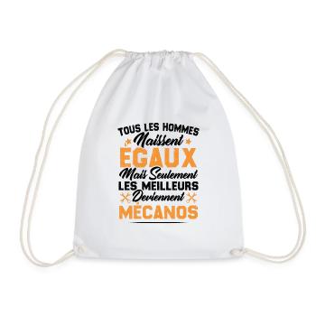 Les Hommes Naissent Egaux - Les Meilleurs Mécanos - Sac de sport léger - blanc - Devant