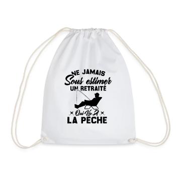 Ne Jamais Sous Estimer Un Retraité Pêcheur - Sac de sport léger - blanc - Devant
