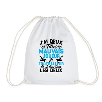 mauvais joueur footballeur cadeau drôle football - Sac de sport léger - blanc - Devant