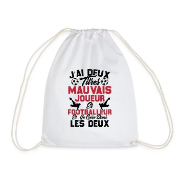 mauvais joueur footballeur cadeau drôle football - Sac de sport léger - blanc - Devant