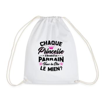 chaque princesse a besoin d'un parrain - Sac de sport léger - blanc - Devant