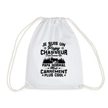 Papy chasseur comme papy normal mais plus cool - Sac de sport léger - blanc - Devant
