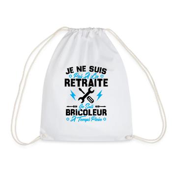 Pas à la retraite je suis bricoleur à temps plein - Sac de sport léger - blanc - Devant
