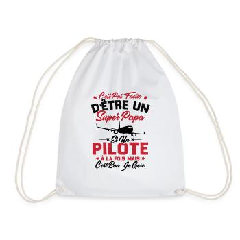 Un Super Papa Et Un Pilote - Sac de sport léger - blanc - Devant