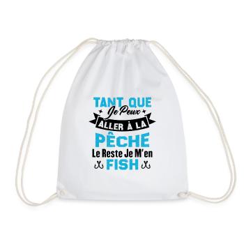 Si Je Peux Aller À La Pêche Le Reste Je M'en Fish - Sac de sport léger - blanc - Devant