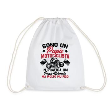 Un père motard et un père normal plus cool - Sac de sport léger - blanc - Devant