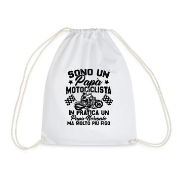 Un père motard et un père normal plus cool - Sac de sport léger - blanc - Devant