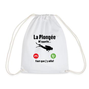 La plongée m'appelle cadeau humour plongeur - Sac de sport léger - blanc - Devant
