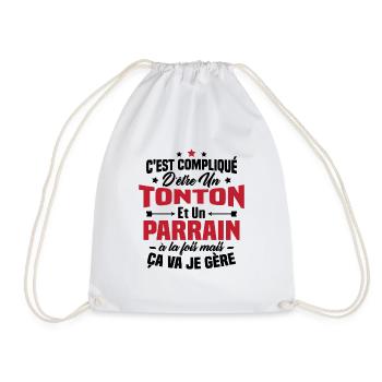 C'est compliqué d'être un tonton et un parrain - Sac de sport léger - blanc - Devant