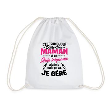 Compliqué d'être une maman et une Aide-soignante - Sac de sport léger - blanc - Devant