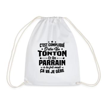 C'est compliqué d'être un tonton et un parrain - Sac de sport léger - blanc - Devant