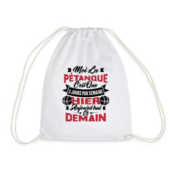 La pétanque c'est que 3 jours par semaine - Sac de sport léger - blanc - Devant