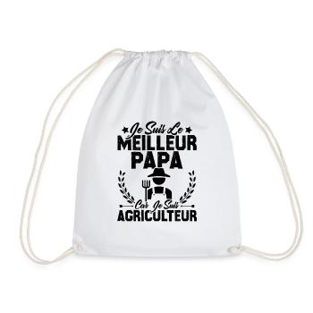 Je suis le meilleur papa car je suis Agriculteur - Sac de sport léger - blanc - Devant