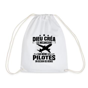 Cadeau humour mécanicien d'avion - Sac de sport léger - blanc - Devant