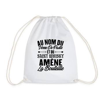 Au nom du verre de pastis et du saint whisky amène - Sac de sport léger - blanc - Devant
