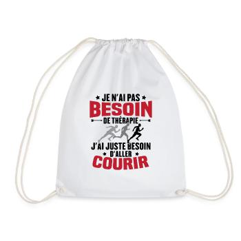 J'ai juste besoin d'aller courir - Humour cadeau - Sac de sport léger - blanc - Devant