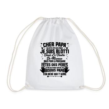 Cher papa, Je suis blotti dans le ventre de maman - Sac de sport léger - blanc - Devant