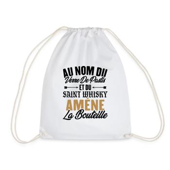 Au nom du verre de pastis et du saint whisky amène - Sac de sport léger - blanc - Devant