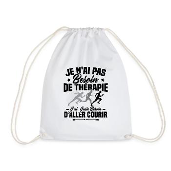 J'ai juste besoin d'aller courir - Humour cadeau - Sac de sport léger - blanc - Devant
