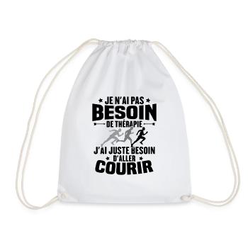 J'ai juste besoin d'aller courir - Humour cadeau - Sac de sport léger - blanc - Devant