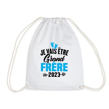 Cadeau Je vais être grand frère 2023 - Sac de sport léger - blanc - Devant