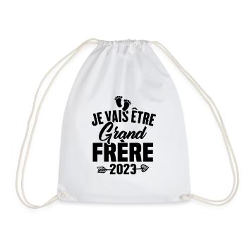 Cadeau Je vais être grand frère 2023 - Sac de sport léger - blanc - Devant