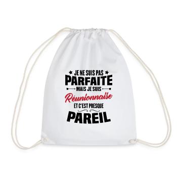 Je ne suis pas parfaite mais je suis Réunionnaise - Sac de sport léger - blanc - Devant