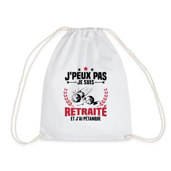 J'peux pas je suis retraité et j'ai pétanque - Sac de sport léger - blanc - Devant