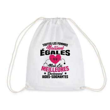 Les meilleures femmes deviennent aides-soignantes - Sac de sport léger - blanc - Devant