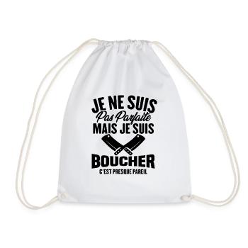 Je Ne Suis Pas Parfaite Mais Je Suis Boucher - Sac de sport léger - blanc - Devant
