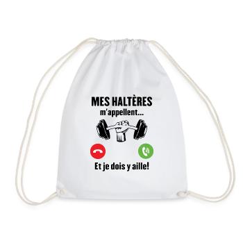 Les haltères musculation m'appellent - Sac de sport léger - blanc - Devant