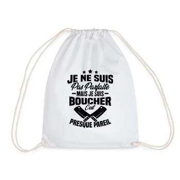 Je Ne Suis Pas Parfaite Mais Je Suis Boucher - Sac de sport léger - blanc - Devant